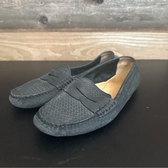 Lauren Ralph Lauren Womens Camila Driving Loafer 8B Black Suede Classic Casual - Picture 1 of 8